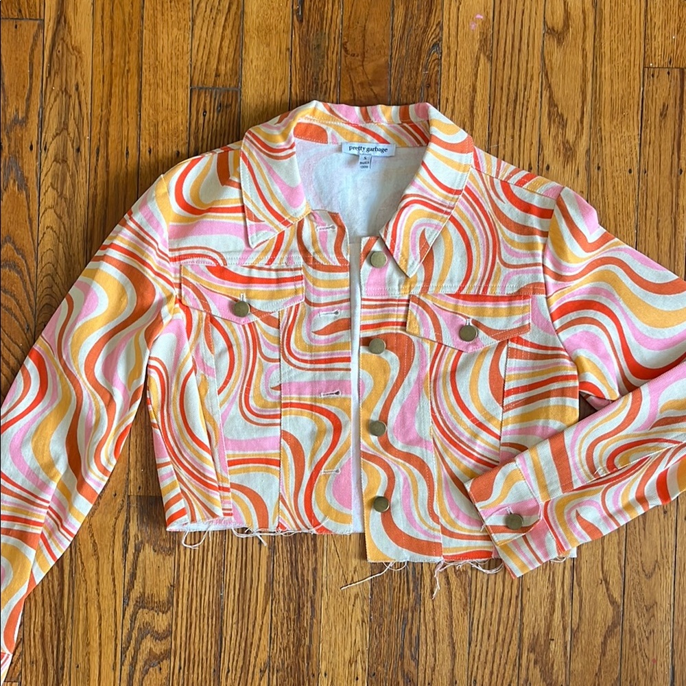 Colorful Cropped Denim Jacket
